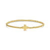 3mm Gold Stretch Bracelet with Single Gold Cross