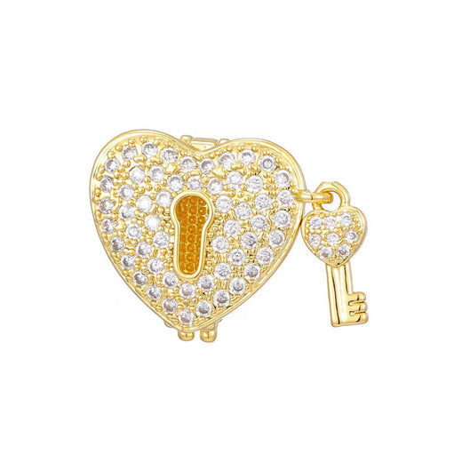 Slider Gold Heart Lock Charm