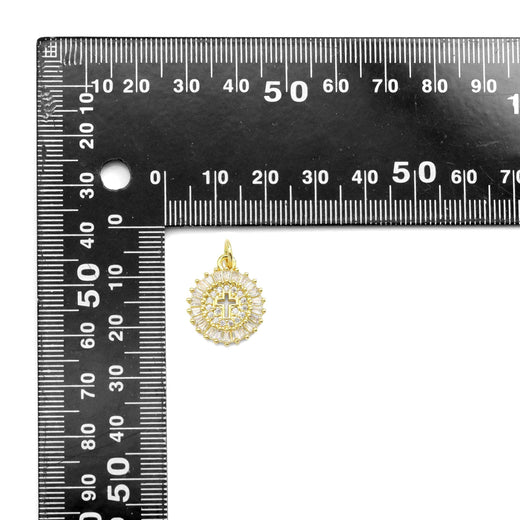 CZ Cross Coin Charm