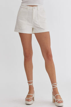 White High Waist Denim Shorts