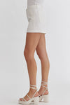 White High Waist Denim Shorts