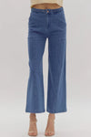 Braided Waist Wide Leg Jeans