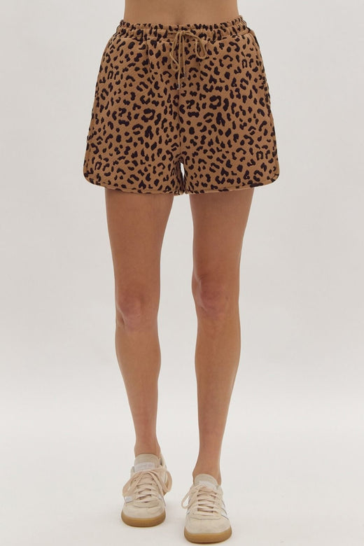 Leopard Print High Waisted Shorts