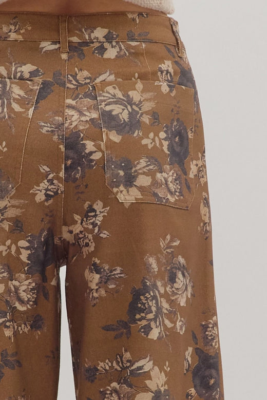 Fall Floral Ankle Length Pant