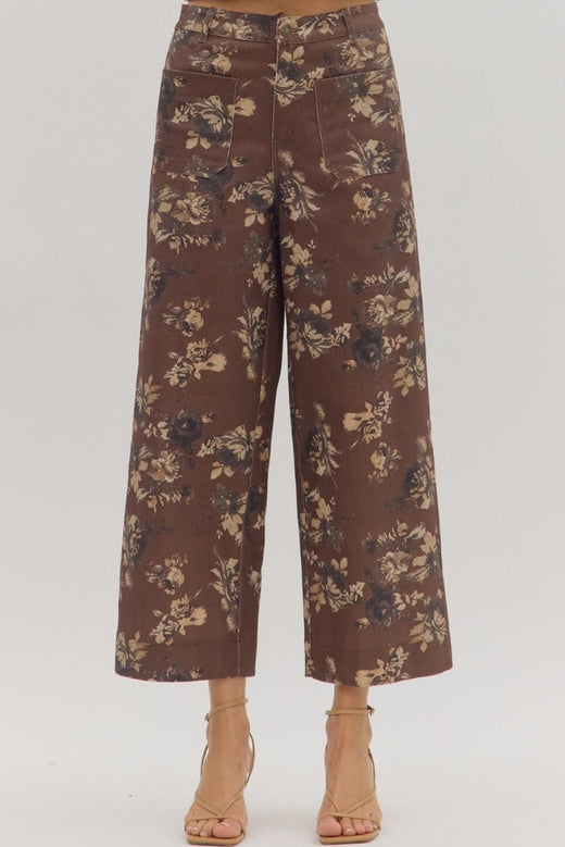 Fall Floral Ankle Length Pant