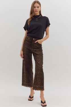 Leopard Embroidered Pants