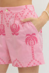 Embroidered Palm Short