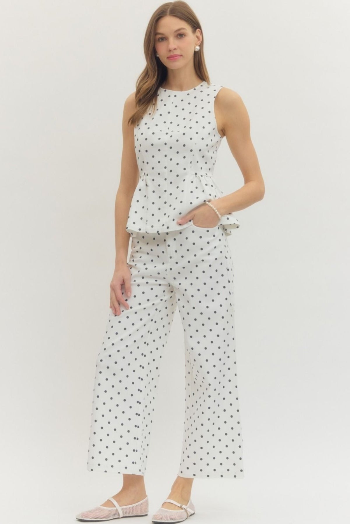 Polka Dot Wide Leg Pants
