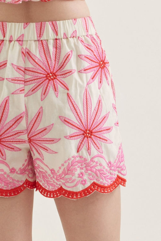 Flower Power Scallop Shorts
