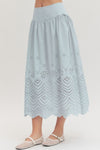 Eyelet Midi Skirt