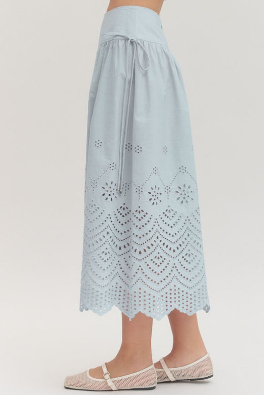 Eyelet Midi Skirt