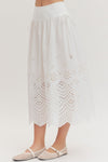 Eyelet Midi Skirt