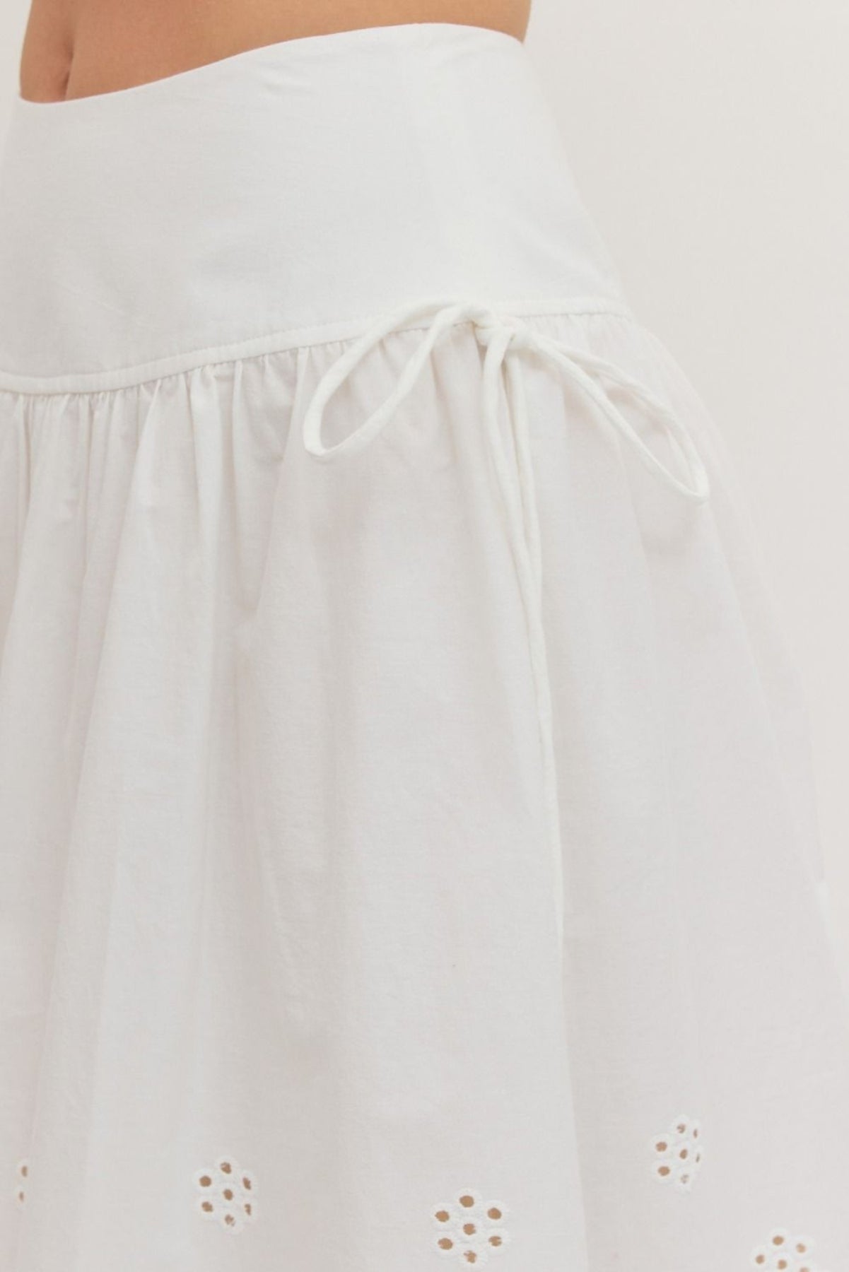Eyelet Midi Skirt