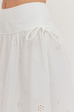 Eyelet Midi Skirt