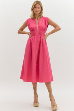 Magenta Zipper Dress