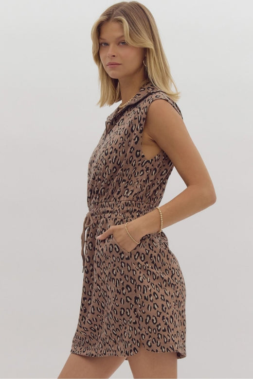 Leopard Half Zip Mini Dress Lulubelles Boutique