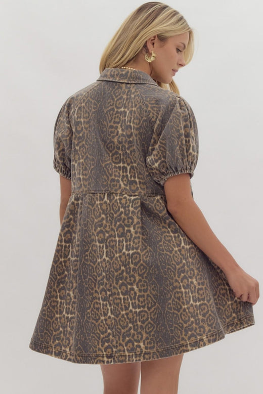 Cheetah Denim Dress