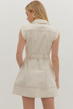 Denim Belted Mini Dress
