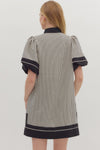 Striped Lantern Sleeve Dress