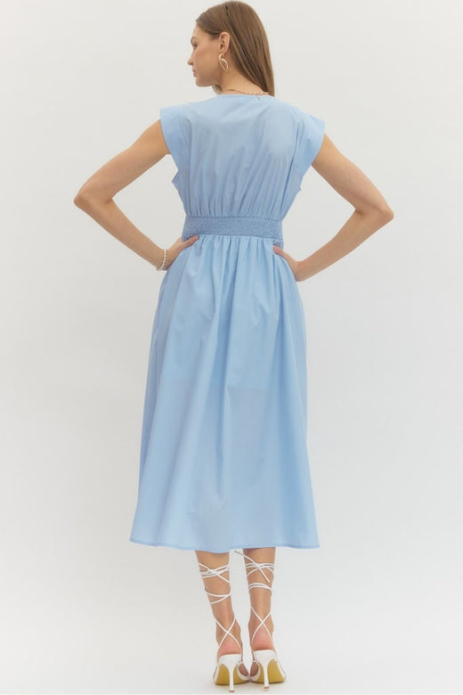 Zip Front Midi Dress
