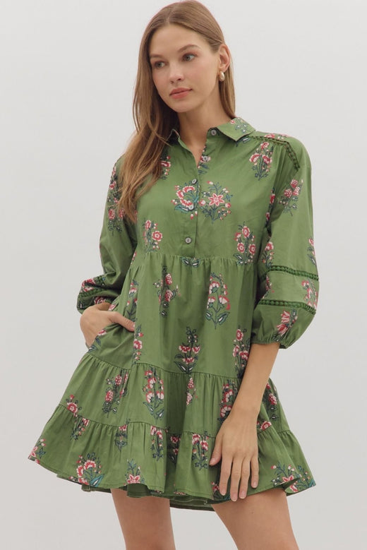 Floral Tiered Mini Dress