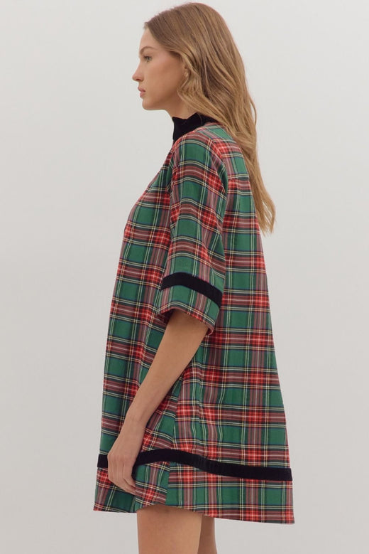 Green Tartan Plaid Dress