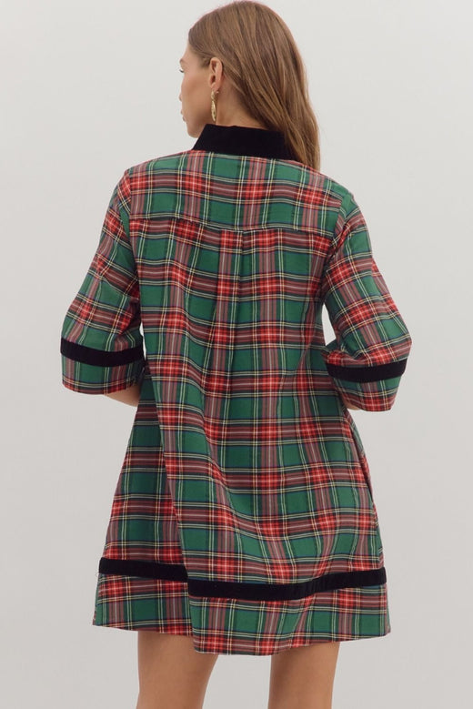 Green Tartan Plaid Dress