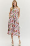 Floral Strapless Midi Dress