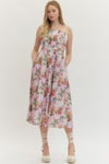 Floral Strapless Midi Dress