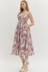Floral Strapless Midi Dress