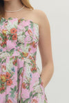 Floral Strapless Midi Dress