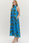 Leaf Print Halter Dress