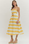 Positano Belted Strapless Dress