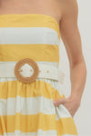 Positano Belted Strapless Dress