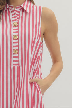Ruby Striped Sleeveless Dress