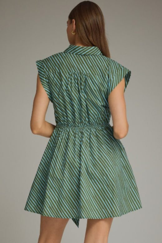 Striped Cap Sleeve Dress