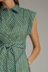 Striped Cap Sleeve Dress