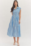 Cap Sleeve Striped Dress
