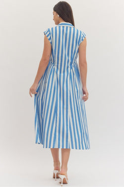 Cap Sleeve Striped Dress