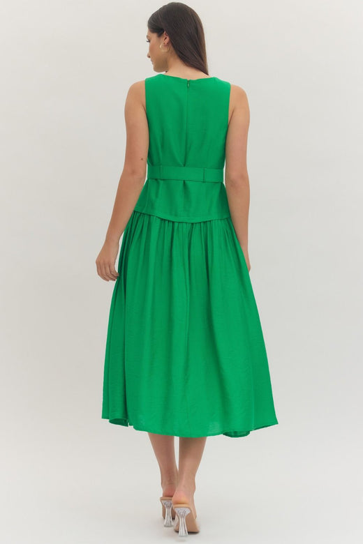 Belt Buckle Midi Dress