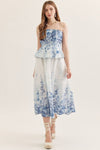Floral Strapless Midi Dress