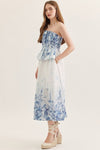 Floral Strapless Midi Dress