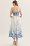 Floral Strapless Midi Dress