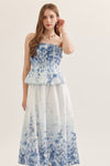 Floral Strapless Midi Dress