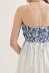 Floral Strapless Midi Dress