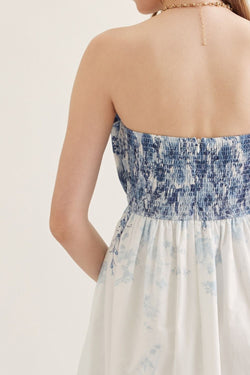 Floral Strapless Midi Dress