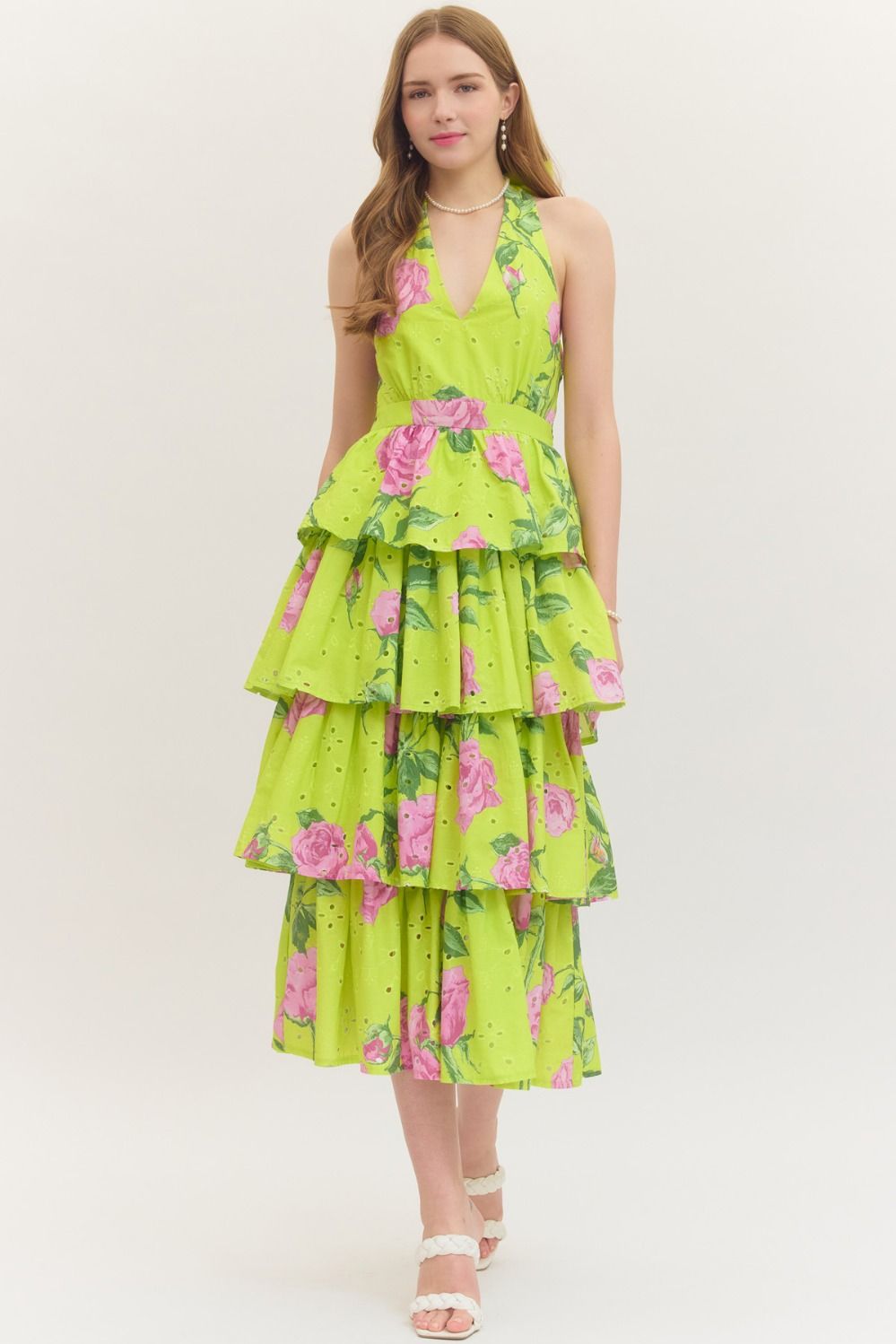 Floral Halter Midi Dress