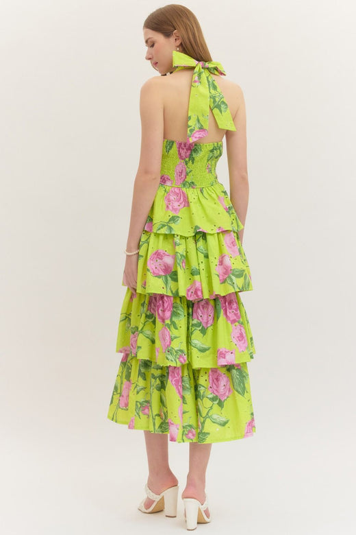 Floral Halter Midi Dress