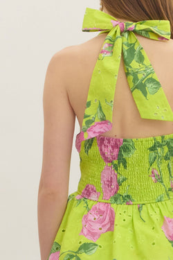 Floral Halter Midi Dress