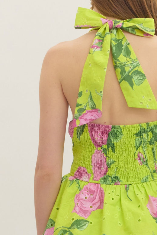 Floral Halter Midi Dress